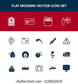 Modern, simple vector icon set with blank, dentistry, cutlery, clinic, fork, character, building, restaurant, dentist, animal, office, holiday, paper, circus, bedroom, patient, arrow, ball, pin icons