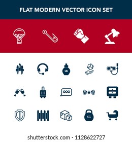 Modern, simple vector icon set with fashion, perfume, water, shipping, mask, beauty, spaceship, travel, equipment, message, sea, delivery, jump, alcohol, luggage, extreme, headphone, rocket, box icons