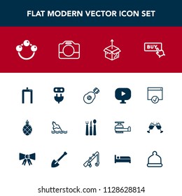 Modern, simple vector icon set with drink, infant, unpacking, handle, white, fruit, rattle, music, package, fork, baby, tropical, restaurant, equipment, electricity, clean, musical, plug, spoon icons