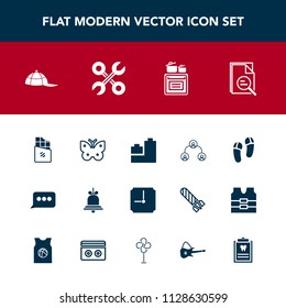 Modern, simple vector icon set with message, chat, wing, zoom, bell, clock, nature, structure, sweet, repair, service, insect, hierarchy, clothing, hour, bear, people, fashion, modern, time, toy icons