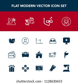 Modern, simple vector icon set with sport, mask, lady, fast, wallet, purse, nature, castle, internet, building, scuba, transportation, bed, woman, sky, animal, finance, bedroom, girl, computer icons