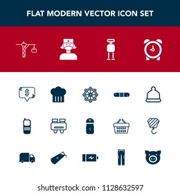 Modern, simple vector icon set with medical, nautical, futuristic, hat, spice, phone, watch, construction, cap, pepper, head, frame, communication, price, wheel, ship, glasses, chief, spy, saw icons