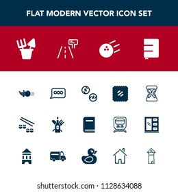 Modern, simple vector icon set with road, alcohol, speech, seafood, toy, drink, message, background, mail, glass, plastic, timer, japan, fun, white, sand, money, pin, ball, education, wine, post icons