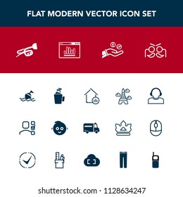 Modern, simple vector icon set with childhood, hot, medical, festival, help, eiffel, party, tower, money, estate, hand, personal, plan, child, cup, office, house, france, paris, real, cute, task icons