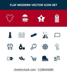 Modern, simple vector icon set with game, cheese, transport, bus, strategy, time, chess, award, girl, day, medical, travel, fast, adventure, chicken, cooking, timetable, schedule, talk, pill icons