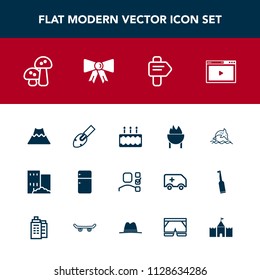 Modern, simple vector icon set with web, household, arrow, crater, fridge, grill, white, equipment, edible, food, online, dessert, fashion, sweet, shovel, mushroom, barbecue, task, office, real icons