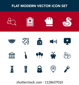 Modern, simple vector icon set with europe, tooth, computer, flight, toy, warm, dentist, food, toothbrush, sky, greek, travel, hygiene, tourism, winter, brush, star, sign, mouth, child, electric icons