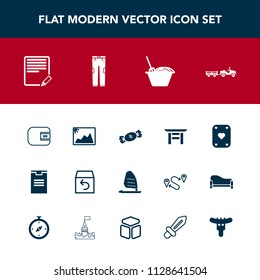 Modern, simple vector icon set with wind, ocean, hotdog, japan, shipping, lollipop, shrine, fashion, play, poker, clothing, food, game, wallet, chinese, surf, image, purse, sea, photo, package icons