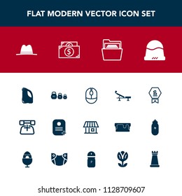 Modern, simple vector icon set with house, click, file, paper, winner, award, fashion, currency, folder, home, cash, office, finance, call, piece, computer, technology, achievement, kilogram icons