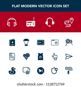 Modern, simple vector icon set with personal, blank, money, headphone, lollipop, food, folder, file, location, team, paper, blossom, sound, speaker, map, route, flower, office, hot, favour, bank icons