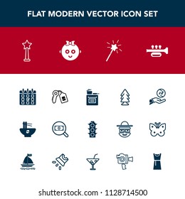 Modern, simple vector icon set with green, landscape, environment, search, meal, cooking, key, food, timetable, finance, web, trumpet, time, light, calendar, success, chinese, day, noodle, money icons