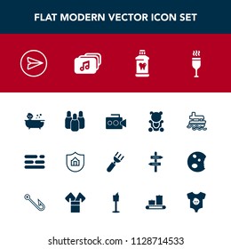Modern, simple vector icon set with red, message, internet, spoon, ball, equipment, property, kid, email, protect, handle, ship, ocean, film, protection, table, sea, vessel, camera, web, fluffy icons
