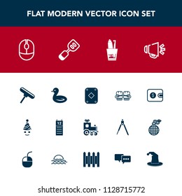 Modern, simple vector icon set with device, speaker, computer, poker, money, transport, sky, boxing, wallet, sound, celebration, wildlife, calendar, travel, mouse, finance, clown, purse, brush icons