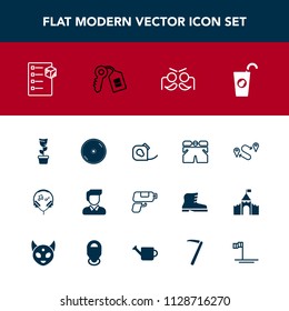 Modern, simple vector icon set with home, box, fruit, friction, disk, male, template, white, party, green, destination, dvd, fresh, fashion, electrical, point, tape, cargo, pot, healthy, map, cd icons