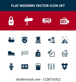 Modern, simple vector icon set with speed, toy, bath, airplane, handle, meeting, fashion, check, hygiene, adventure, outdoor, mouth, businessman, business, tent, mouthwash, equipment, camera icons