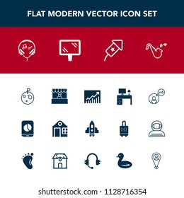 Modern, simple vector icon set with musical, desk, estate, event, sound, grocery, modern, real, computer, sign, celebration, chart, work, moon, holiday, audio, mobile, building, planet, banner icons