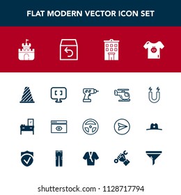 Modern, simple vector icon set with laboratory, pc, web, sand, cabinet, baby, tool, science, transportation, technology, sign, furniture, traffic, home, helicopter, pole, white, toy, laptop, kid icons