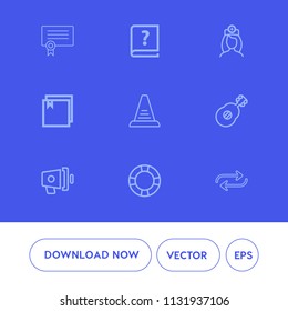 Modern, simple vector icon set on blue background with success, medical, vintage, replacement, award, web, loudspeaker, megaphone, template, pool, calligraphy, certificate, old, step, guitar, up icons