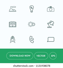 Modern, simple vector icon set on white background with doctor, map, internet, photo, white, sign, photography, lamp, healthcare, technology, electric, film, housework, laundry, speech, domestic icons