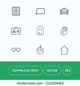 Modern, simple vector icon set on white background with fashion, scale, chat, finance, transport, flag, female, speech, thermometer, car, bubble, safe, fear, woman, horror, moon, sun, business icons