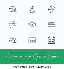 Modern, simple vector icon set on white background with drawer, nature, wild, worker, jump, diagram, presentation, bed, staff, calendar, conference, office, dolphin, businesswoman, animal, sign icons