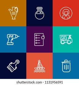 Modern, simple vector icon set on colorful flat backgrounds with tipper, , contract, sea, decoration, dumper, girl, vehicle, medicine, technology, laboratory, young, decorative, yacht, hand, art icons
