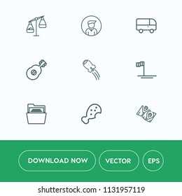 Modern, simple vector icon set on white background with weight, location, technology, rocket, road, measurement, measure, chicken, man, guitar, pin, blank, speed, mexico, transport, balance, bus icons