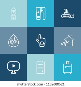 Modern, simple vector icon set on colorful blue backgrounds with money, finger, forest, hand, westminster, landscape, environment, clean, trip, suitcase, ocean, marine, health, sign, house, ben icons