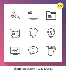 Modern, simple vector icon set on gradient background with technology, bulb, speech, energy, meteor, person, bodysuit, blue, fashion, falling, holiday, sea of cortes, bright, light, file, mexico icons