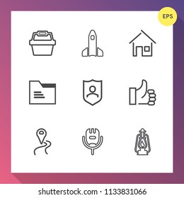 Modern, simple vector icon set on gradient background with shuttle, voice, blank, market, route, song, map, architecture, estate, lantern, navigation, location, karaoke, paper, store, home, good icons