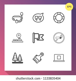 Modern, simple vector icon set on gradient background with mask, environment, tobacco, equipment, internet, national, sign, white, forest, underwater, profile, message, inflatable, talk, brush icons