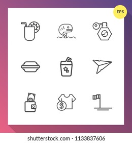 Modern, simple vector icon set on gradient background with sea, glass, blue, fresh, send, alcohol, message, ice, bun, ocean, party, beauty, liquid, fish, summer, money, drink, seafood, sandwich icons