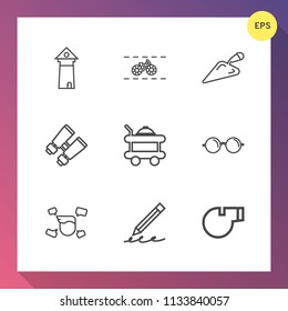 Modern, simple vector icon set on gradient background with city, france, watch, education, architecture, construction, eye, travel, pedal, wheel, sport, optical, hand, transport, europe, tower icons