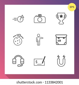 Modern, simple vector icon set on gradient background with pole, first, office, science, people, technology, job, winner, check, pointing, lens, business, digital, achievement, deadline, pay icons