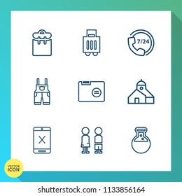 Modern, Simple Vector Icon Set On Gradient Background With Work, Pretty, Person, Cord, Business, Professional, Airport, Help, Construction, People, Boy, Equipment, Clothing, Subscription, Pass Icons