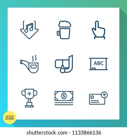 Modern, simple vector icon set on gradient background with mask, water, music, coin, background, foam, sound, black, sea, snorkel, download, technology, victory, winner, competition, bank, audio icons