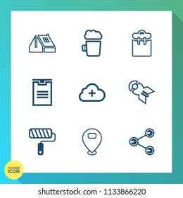 Modern, Simple Vector Icon Set On Gradient Background With Weapon, Paint, Nuclear, Pretty, Architecture, Foam, Professional, Delivery, Box, Beer, Cloud, Sign, Shipping, Tool, Pub, Phone, Brush Icons