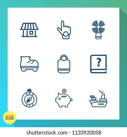 Modern, simple vector icon set on gradient background with hand, home, fashion, index, leisure, fun, marine, leather, war, finger, old, sea, beautiful, seamark, east, house, money, investment icons