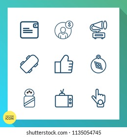 Modern, simple vector icon set on gradient background with internet, direction, find, skate, accounting, food, east, web, money, female, index, concept, board, north, video, cash, record, sign icons