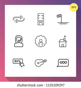 Modern, simple vector icon set on gradient background with call, mexico, baja, message, home, mobile, cold, buy, button, ice, person, professional, people, estate, beach, cooler, sign, music icons