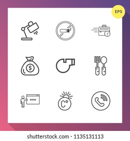 Modern, simple vector icon set on gradient background with no, sitting, warning, dinner, computer, tobacco, business, decoration, kitchen, table, modern, sport, addiction, banking, money, scale icons