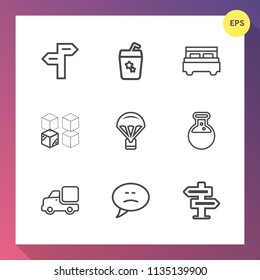 Modern, simple vector icon set on gradient background with tool, sign, double, cocktail, laboratory, interior, white, hanger, transportation, bed, juice, chat, message, vehicle, bubble, door icons