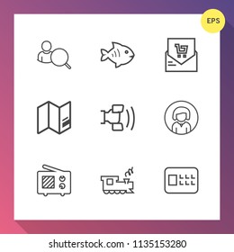 Modern, simple vector icon set on gradient background with receipt, animal, website, internet, safe, bill, travel, mobile, retail, transportation, business, security, computer, search, face, map icons