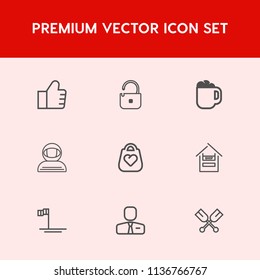 Modern, simple vector icon set on red background with paddle, ocean, mexico, concept, blue, cafe, spacesuit, science, cosmonaut, cup, employee, style, supermarket, beach, drink, mug, unlock, web icons