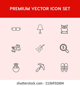 Modern, simple vector icon set on red background with interior, modern, speed, electric, internet, tool, sun, illumination, light, summer, lamp, fast, delivery, electricity, medicine, concept,  icons