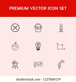Modern, simple vector icon set on red background with electric, shape, ship, geometry, astronaut, red, person, meat, sign, moon, clean, cancel, flag, planet, chat, cooking, meeting, shuttle, bbq icons