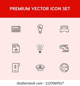 Modern, simple vector icon set on red background with mathematics, concept, house, button, captain, home, service, furniture, double, sign, transportation, web, internet, interior, map, sky, air icons