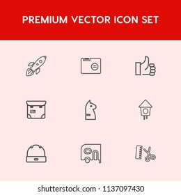 Modern, simple vector icon set on red background with horse, folder, exploration, up, delivery, professional, fashion, hat, game, pretty, chess, office, home, science, space, bird, cap, launch icons