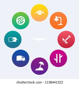Modern, simple vector icon set on colorful circle backgrounds with traditional, food, japan, gem, crest, kitchen, fashion, delivery, kimono, electricity, jewelry, palm, power, mon, lamp, rake icons