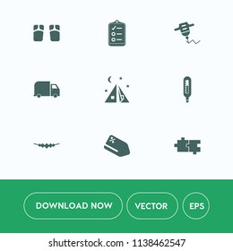 Modern, simple vector icon set on white background with adventure, pair, flip, document, checklist, sign, holiday, jewelry, equipment, construction, service, drill, beach, summer, vacation, tool icons
